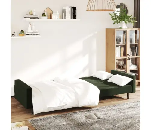 2-Vietīga Dīvāngulta, Tumši Zaļš Samts Vidaxl