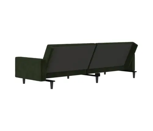 2-Vietīga Dīvāngulta, Tumši Zaļš Samts Vidaxl