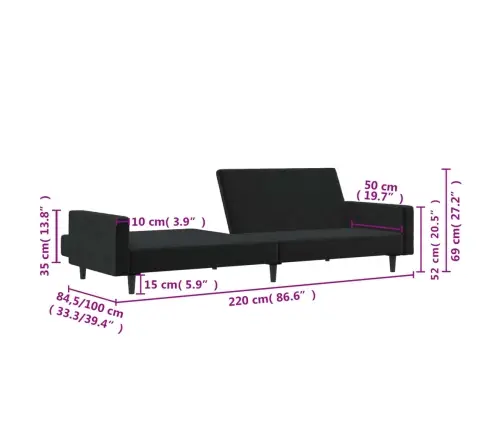 2-Kohaline Diivanvoodi, Must, Samet