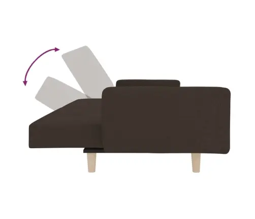 Dvivietė Sofa-Lova Su Dvejomis Pagalvėmis, Ruda, Audinys