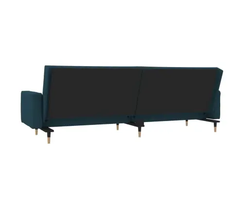 2-Vietīga Dīvāngulta Ar Diviem Spilveniem, Zils Samts Vidaxl