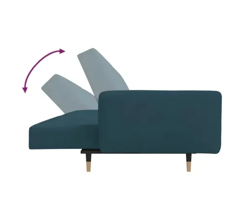 2-Vietīga Dīvāngulta Ar Diviem Spilveniem, Zils Samts Vidaxl