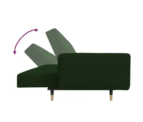 Dvivietė Sofa-Lova Su Dvejomis Pagalvėmis, Žalia, Aksomas