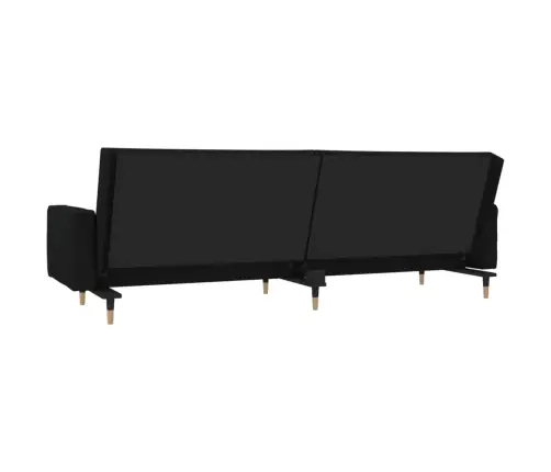 2-Vietīga Dīvāngulta Ar Diviem Spilveniem, Melns Samts Vidaxl