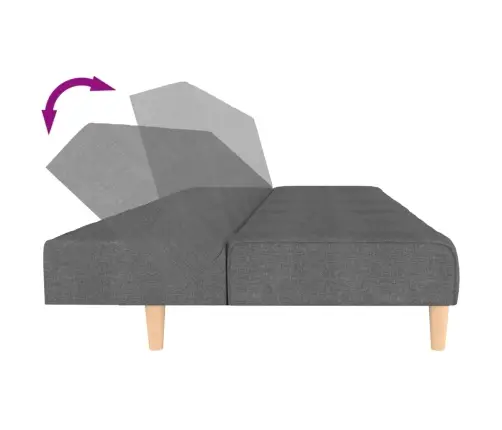 2-Vietīga Dīvāngulta, Gaiši Pelēks Audums Vidaxl