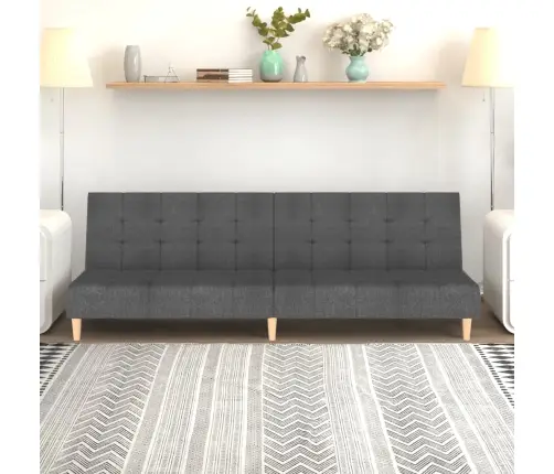 2-Vietīga Dīvāngulta, Gaiši Pelēks Audums Vidaxl