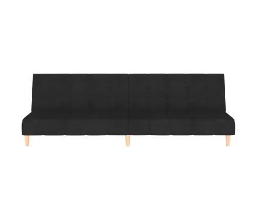 2-Vietīga Dīvāngulta, Melns Audums Vidaxl