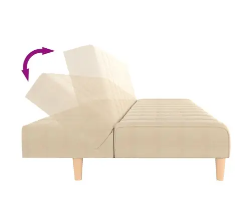 2-Vietīga Dīvāngulta, Krēmkrāsas Audums Vidaxl