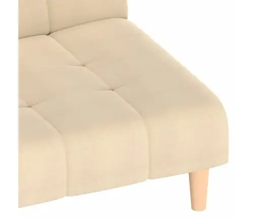 2-Vietīga Dīvāngulta, Krēmkrāsas Audums Vidaxl