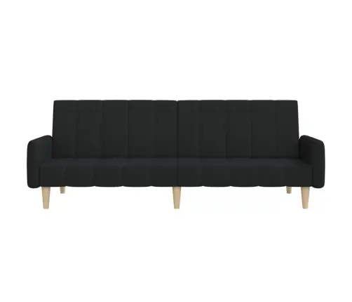2-Vietīga Dīvāngulta, Melns Audums Vidaxl