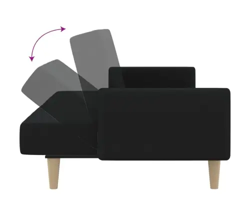 2-Vietīga Dīvāngulta, Melns Audums Vidaxl