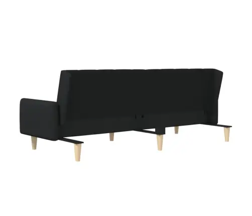 2-Vietīga Dīvāngulta, Melns Audums Vidaxl