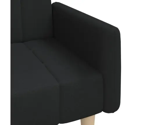2-Vietīga Dīvāngulta, Melns Audums Vidaxl