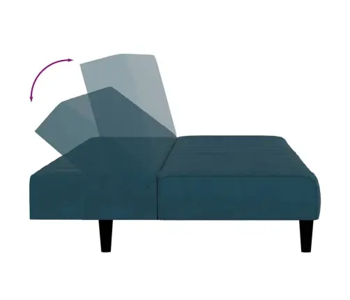 Dvivietė Sofa-Lova, Mėlynos Spalvos, Aksomas