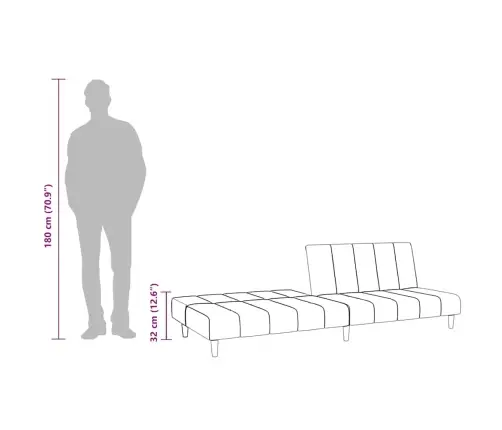 2-Vietīga Dīvāngulta, Gaiši Pelēks Samts Vidaxl