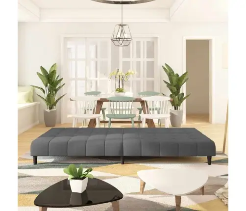 Dvivietė Sofa-Lova, Tamsiai Pilkos Spalvos, Aksomas