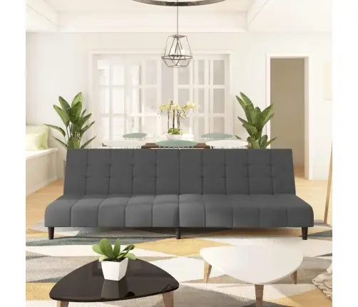 Dvivietė Sofa-Lova, Tamsiai Pilkos Spalvos, Aksomas