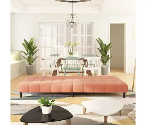 2-Vietīga Dīvāngulta, Rozā Samts Vidaxl