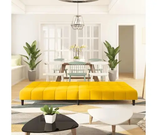 2-Vietīga Dīvāngulta, Dzeltens Samts Vidaxl