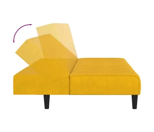 2-Vietīga Dīvāngulta, Dzeltens Samts Vidaxl