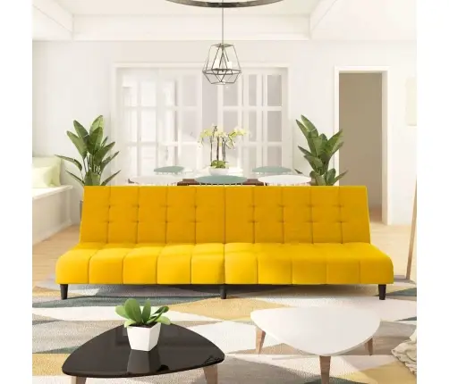 2-Vietīga Dīvāngulta, Dzeltens Samts Vidaxl
