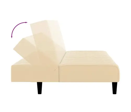 2-Vietīga Dīvāngulta, Krēmkrāsas Samts Vidaxl