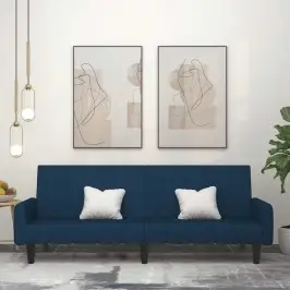 Dvivietė Sofa-Lova, Mėlynos Spalvos, Aksomas