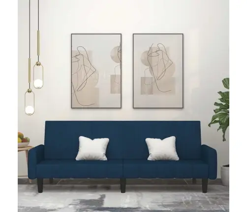 Dvivietė Sofa-Lova, Mėlynos Spalvos, Aksomas