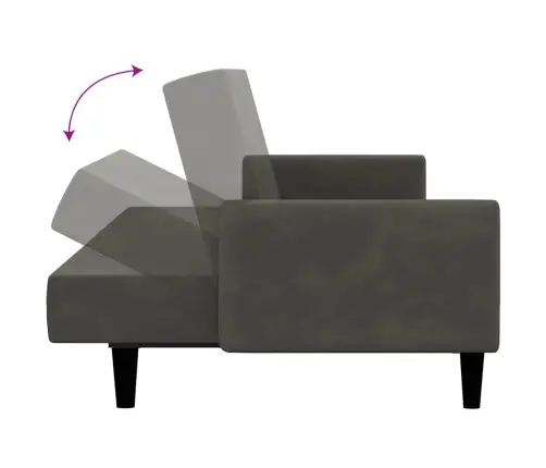 Dvivietė Sofa-Lova, Tamsiai Pilkos Spalvos, Aksomas