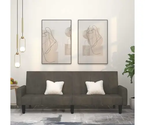 Dvivietė Sofa-Lova, Tamsiai Pilkos Spalvos, Aksomas