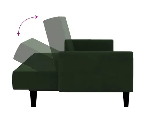 Dvivietė Sofa-Lova, Tamsiai Žalios Spalvos, Aksomas