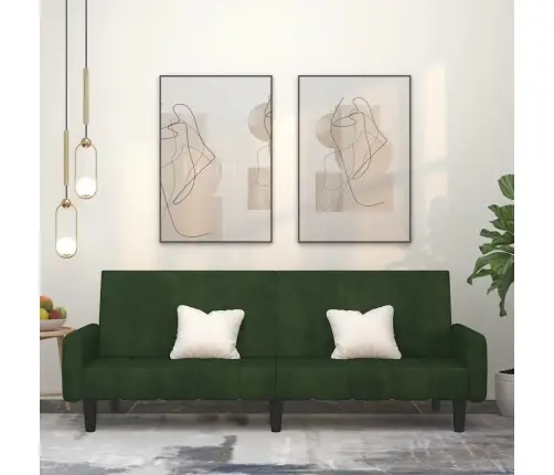 Dvivietė Sofa-Lova, Tamsiai Žalios Spalvos, Aksomas