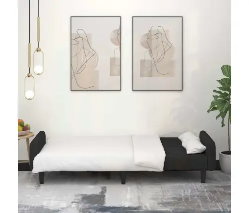 2-Vietīga Dīvāngulta, Melns Samts Vidaxl 2-Vietīga Dīvāngulta, Melns Samts Vidaxl