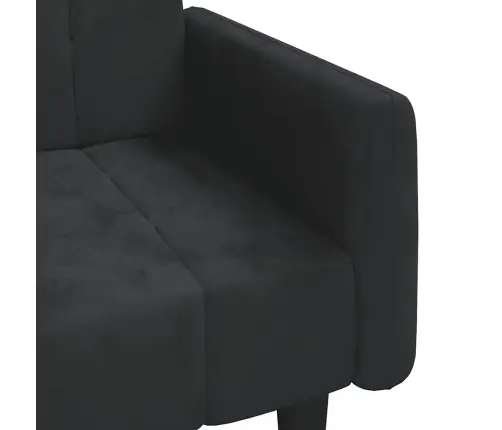 2-Vietīga Dīvāngulta, Melns Samts Vidaxl 2-Vietīga Dīvāngulta, Melns Samts Vidaxl