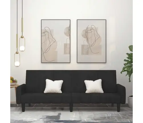 2-Vietīga Dīvāngulta, Melns Samts Vidaxl 2-Vietīga Dīvāngulta, Melns Samts Vidaxl