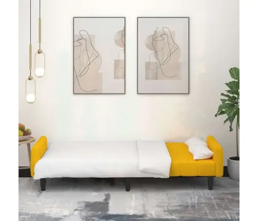 2-Vietīga Dīvāngulta, Dzeltens Samts Vidaxl