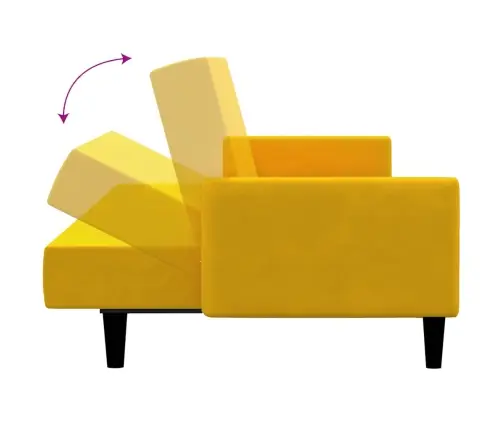 2-Vietīga Dīvāngulta, Dzeltens Samts Vidaxl