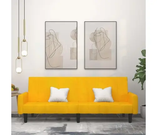 2-Vietīga Dīvāngulta, Dzeltens Samts Vidaxl