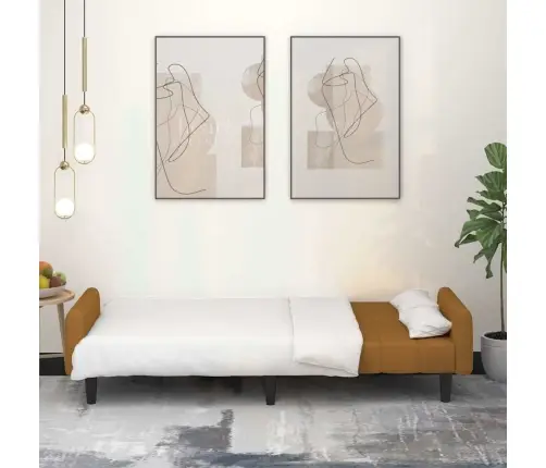 2-Vietīga Dīvāngulta, Brūns Samts Vidaxl