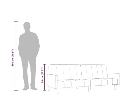 2-Vietīga Dīvāngulta, Brūns Samts Vidaxl