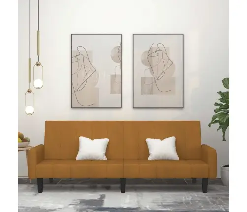 2-Vietīga Dīvāngulta, Brūns Samts Vidaxl