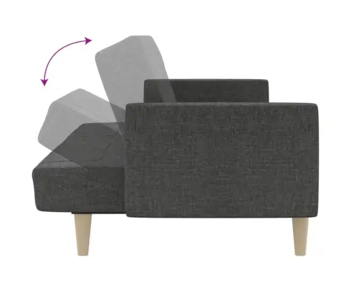 2-Vietīga Dīvāngulta, Tumši Pelēks Audums Vidaxl