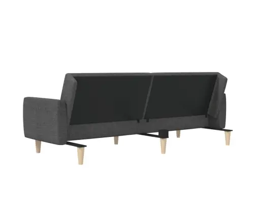 2-Vietīga Dīvāngulta, Tumši Pelēks Audums Vidaxl