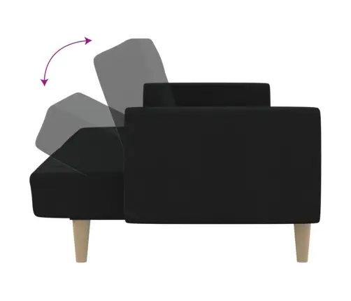 Dvivietė Sofa-Lova, Juodos Spalvos, Audinys
