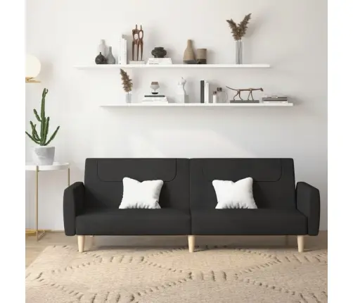 Dvivietė Sofa-Lova, Juodos Spalvos, Audinys