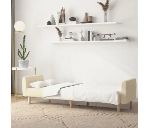 2-Vietīga Dīvāngulta, Krēmkrāsas Audums Vidaxl