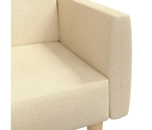 2-Vietīga Dīvāngulta, Krēmkrāsas Audums Vidaxl