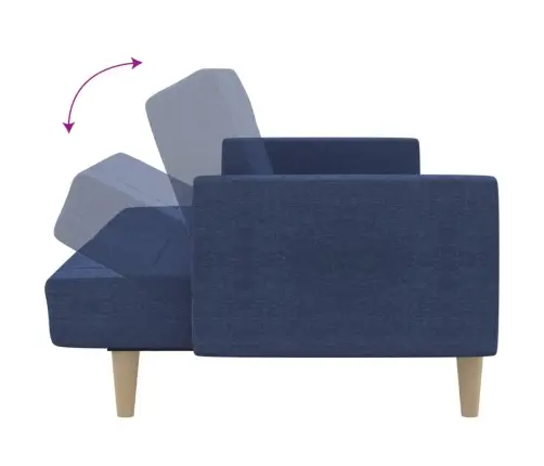 2-Vietīga Dīvāngulta, Zils Audums Vidaxl