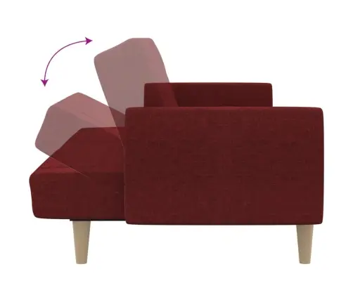2-Vietīga Dīvāngulta, Vīnsarkans Audums Vidaxl