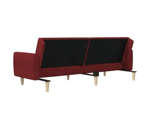2-Vietīga Dīvāngulta, Vīnsarkans Audums Vidaxl